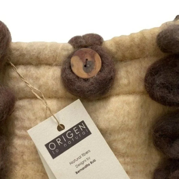 Handcrafted One Of A Kind Felted Wool Chile Nuno Technique Sheep Wool Handbag - Picture 3 of 4